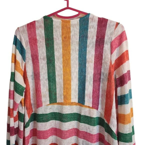 NWOT Andrée By Unit Medium Spring Striped Lightweight Cardigan - Picture 7 of 9